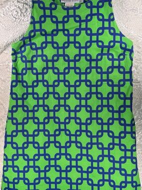 Gretchen Scott Green and Blue Interlocking Geometric Shift